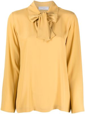 Société Anonyme bow-detail silk blouse - Yellow