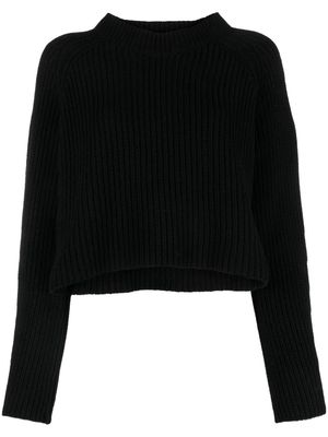 Société Anonyme Emma ribbed-knit cropped jumper - Black