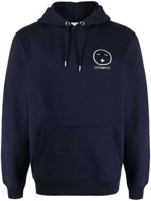 Société Anonyme face-embroidered jersey hoodie - Blue