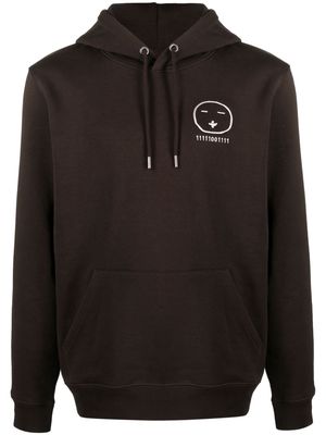 Société Anonyme graphic-embroidered jersey hoodie - Brown