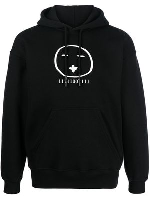 Société Anonyme graphic-print drawstring hoodie - Black