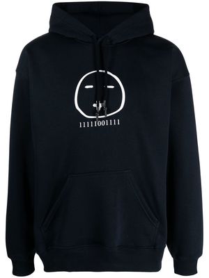 Société Anonyme graphic-print drawstring hoodie - Blue