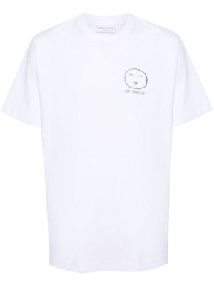 Société Anonyme logo-embroidered cotton T-shirt - White