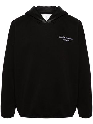 Société Anonyme logo embroidered satin trim hoodie - Black