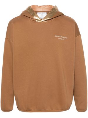 Société Anonyme logo embroidered satin trim hoodie - Brown