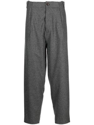 Société Anonyme logo-embroidered tapered cropped trousers - Grey