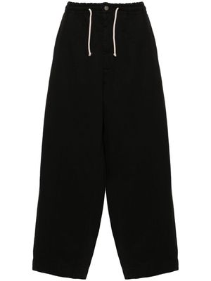 Société Anonyme logo-embroidered tapered trousers - Black