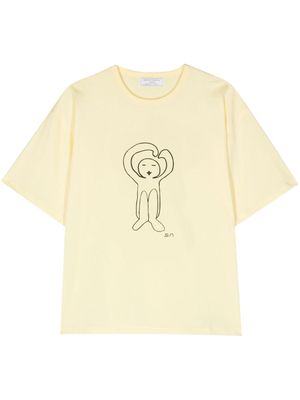 Société Anonyme logo-print cotton T-shirt - Yellow