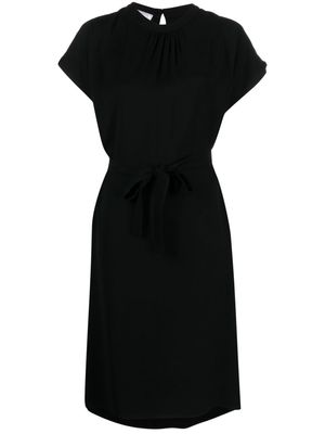 Société Anonyme numbers-embroidered belted-waist midi dress - Black