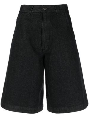 Société Anonyme wide-leg denim shorts - Black