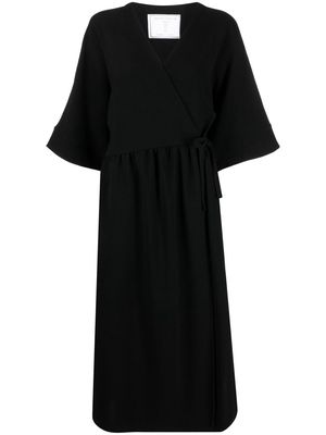 SOCIÉTÉ ANONYME wide-sleeve wrap midi dress - Black