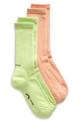 Socksss Classic Combo 2-Pack Organic Cotton Blend Socks in Sour Apple And Cherry Peach