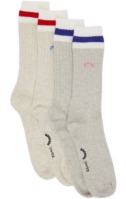 SOCKSSS Two-Pack Gray & Beige Socks