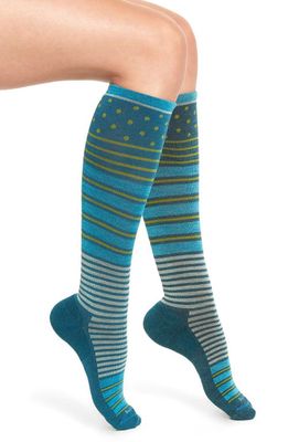 SOCKWELL 'Twister' Merino Wool Blend Compression Socks in Teal
