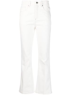 Soeur flared cropped jeans - White