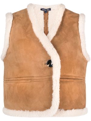 Soeur Pyrenees sleeveless leather vest - Brown