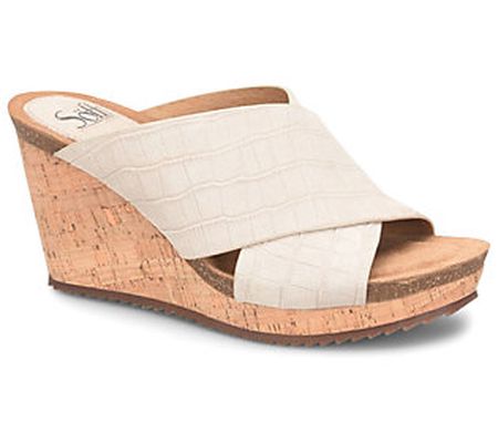 Sofft Croco Embossed Suede Sandal - Ciera