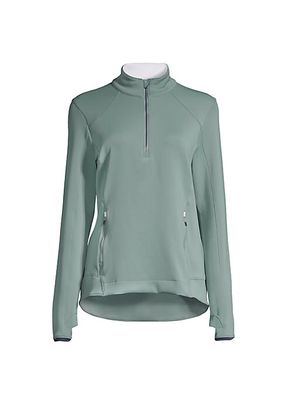 Sofia Double-Jersey Quarter-Zip Sweatshirt