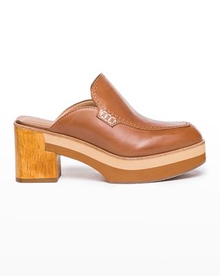 Sofia Leather Loafer Clogs