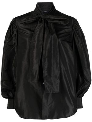 Sofie D'hoore attached-scarf silk shirt - Black
