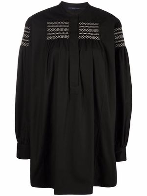 Sofie D'hoore Briskcmok embroidered long-sleeve blouse - Black