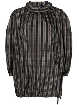 Sofie D'hoore check-pattern long-sleeve blouse - Black