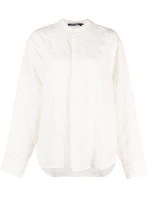 Sofie D'hoore collarless linen shirt - White