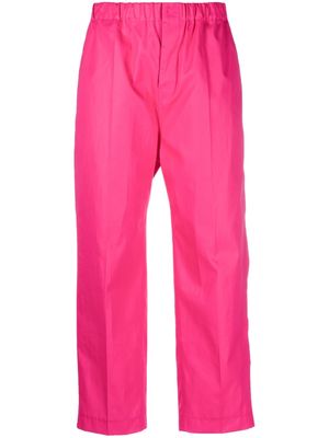 Sofie D'hoore elastic-waist straight-leg cotton trousers - Pink