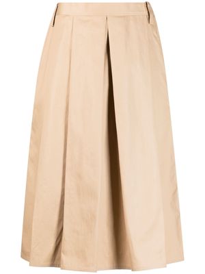 Sofie D'hoore high-waisted pleated midi skirt - Neutrals