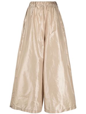Sofie D'hoore metallic-effect wide-leg silk trousers - Neutrals