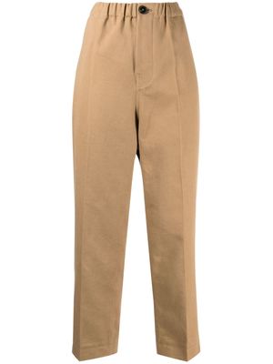 Sofie D'hoore pressed-crease cotton straight trousers - Brown