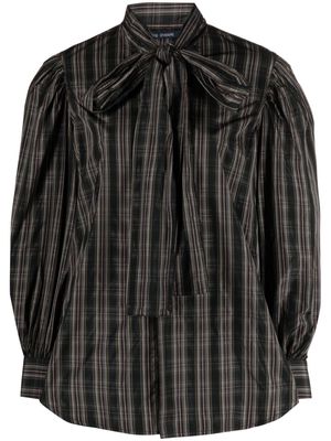 Sofie D'hoore pussy bow-collar plaid check-print blouse - Black