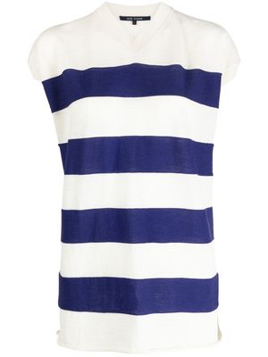 Sofie D'hoore stripe-pattern sleeveless sweatshirt - White