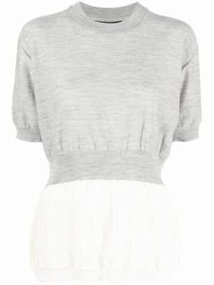 Sofie D'hoore two-tone wool T-shirt - Grey