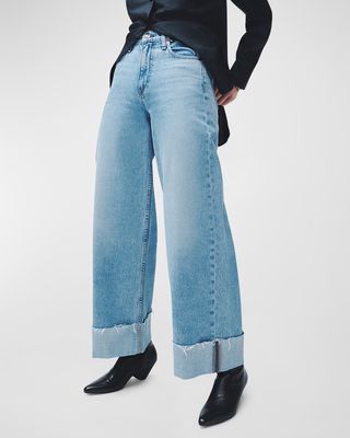 Sofie Wide-Leg Cuff Cropped Jeans