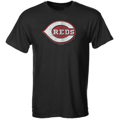 SOFT AS A GRAPE Cincinnati Reds Youth Distressed Logo T-Shirt - Black