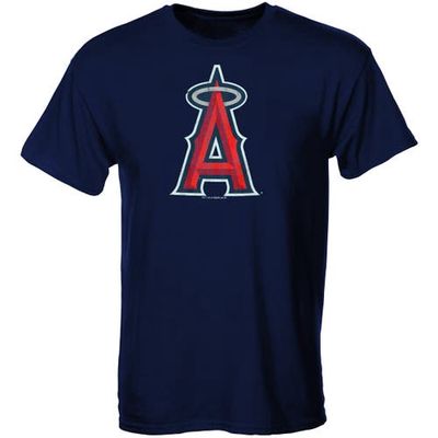 SOFT AS A GRAPE Los Angeles Angels Youth Distressed Logo T-Shirt - Navy Blue