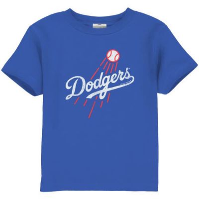 SOFT AS A GRAPE Los Angeles Dodgers Toddler Royal Blue Distressed Mascot T-shirt