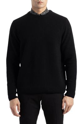SOFT CLOTH Crewneck Merino Wool Jersey Sweatshirt Sweater in Jet Black