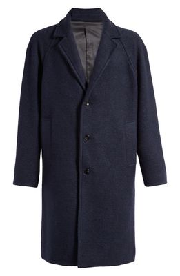 SOFT CLOTH Essex Felted Topcoat in Navy Mix