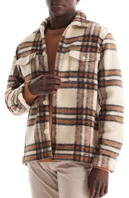 SOFT CLOTH Melrose Check Shirt Jacket in Natural Mix