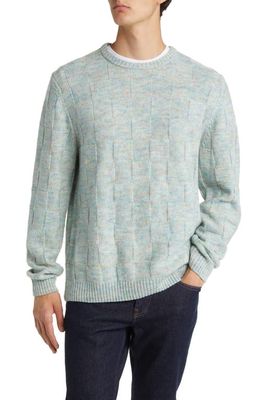 SOFT CLOTH Oversize Space Dye Crewneck Wool Blend Sweater in Aqua