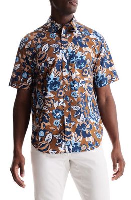 SOFT CLOTH Soft Oversize Point Collar Poplin Shirt in Bronze Aloha Pop Print