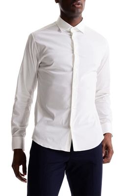 SOFT CLOTH Soft Point Collar Italian Poplin Button-Up Shirt in Brilliant White