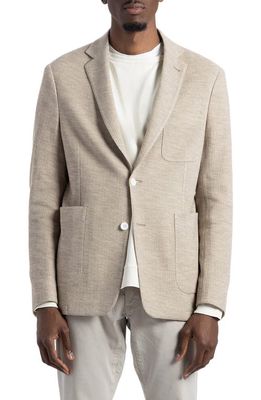 SOFT CLOTH Tailored Fit Wool Blend Jersey Sport Coat in Oatmeal Heather