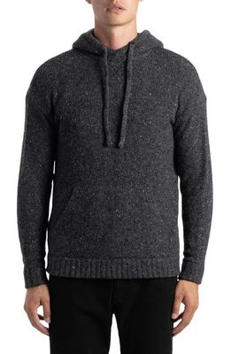 SOFT CLOTH Tweed Wool Blend Jersey Hoodie Sweater in Soot