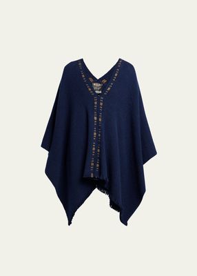 Soft Cloud Blue Cashmere & Silk Poncho