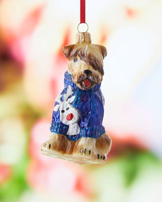 Soft-Coated Wheaten in Reindeer Sweater Christmas Ornament