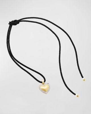 Soft Heart Necklace with 18K Yellow Gold and Diamonds