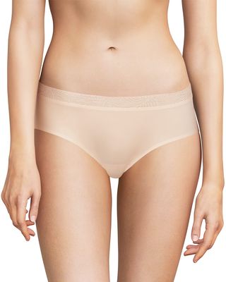 Soft Stretch Seamless Hipster Briefs w/ Lace